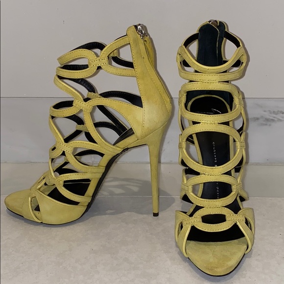 Giuseppe Zanotti Coline Muiltistrap Red Satin Sandals Size  Giuseppe Zanotti Caged Suede Dress Sandal